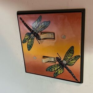 2 ceramic hand painted switch plates